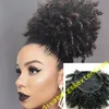 Peruvian Remy Kinky Curly Curly Cotail Coperone Cineriale sfogliare naturale afro coda di cavallo Estensione Fashion Acconciatura 100G-160g