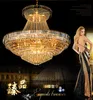 LED Modern Gold Crystal Chandeliers Lighting Fixture American Large Chandelier Droplight European Home Indoor Hotel Restaurant Big Crystal Lamp D140cm