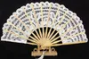 50 adet 20 cm 27 cm Beyaz El Yapımı Katlanır Bağbozumu Işlemeli Dantel El Fan Düğün Gelin Fan Kadınlar Hediye Parti Malzemeleri