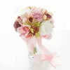 Romantyczne bukiety ślubne oszałamiające bukiety ślubne wysokiej jakości kwiaty ślubne Kolorowe akcesoria 2017 New Arrival Tanie
