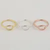 Everfast Wholesale 10pc/Lot Geometric Mouth Shape Rings Silver Gold Rose Gold Plated Simple Fashion Ring For Women Girl Can Mix Color EFR005