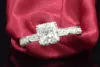 Victoria Princess Cut 1CT Luxe Sieraden 925 Sterling Zilver Wit Topaas Gesimuleerde Diamond Bruiloft Aangepaste Ringen voor Vrouwen Gift Maat 4-11