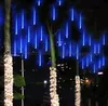 Multi-Color 50 CM LED Meteor Prysznic Rain Rurki AC100 V 220 V LED Lights Christmas Garden Garden Xmas String Light Outdoor 8 sztuk / Set Myy
