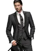 grey suit black collar