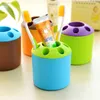 Creative candy-colored porous toothpaste, toothbrush holder Desktop Multifunction pen holder Shelves