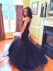 Hot Sale Royal Blue Black African Prom Dress met Puffy Mermaid Rok Meisjes Formele Pageant Avond Party Town Custom Made Plus Size