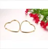 Pendiente elegante simple en forma de corazón grande para mujer en pendientes de aro de círculo hueco chapado en oro EH-154 de joyería para mujer