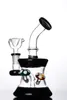 Artist Glass Bongs Shower Perc Hookah Bubbler White Green Black Mushroom Design Glass Tube Water Pipes with 14 mm joint