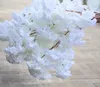 Cherry Blossom Branch Fake Sakura Flower Stem more flower heads 4 Colors for Wedding Centerpieces Party Artificial Decorative Flowers