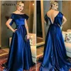 Élégant épaule Robe bleu royal pour les femmes fête des robes de soirée