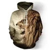 зима новый стиль 3d печатные толстовки мужские женские графические толстовки с капюшоном смешные печати льва пуловер harajuku hoodie tops fhej1352