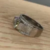 Heren 925 zilveren saffier gesimuleerde diamant zirkoon edelsteen ringen mode engagement trouwbanden sieraden jongens