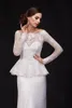 Off The Shoulder Iullsion Bridal Wraps & Jackets Lace Appliques Long Sleeves Jacket Coats With Sash Tulle Bridal Accessories