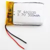 Wholesale 3.7V 300mAh Lithium Polymer LiPo Rechargeable Battery 602030 For Mp3 Mp4 PAD DVD DIY E-book bluetooth Camera