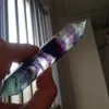 120g 100% NATURAL Double Points Purply and Green Fluorite CRYSTAL WAND HEALING crystal POINTS Home Decor Ornaments