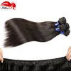 Hannah 3 Bunds 8a Virgin Straight Peruvian Human Hair Weave Extensions Naturlig svart färg