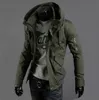 Оптовые - Бесплатная доставка Новый тонкий сексуальный топ дизайн мужской куртки пальто 3 цвет: черный, армейский зеленый, синий, горячий, мужской куртки плюс большой размер S-5XL