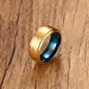 Ny design mode guldpläterad man kvinnor dam våren volfram stål ringar 3d cool enkla volfram karbid ringar för män smycken