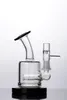 Svart handstorlek mini rigg bongs glas vatten rör återvinnarolje riggar dab riggar tjock perc för rökning av vattenpipa 10 mm fog