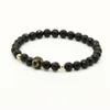 Religieuze groothandel sieraden 10 stks / partij A Grade Dzi Eye Stone Beads met 6mm Facet Black Onyx Lucky Energy Pasen Armbanden