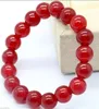 Bracelet de perles de perles de pierres précieuses de jade rubis rouge de 8 mm