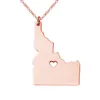 Айдахо карта из нержавеющей стали кулон ожерелье с любовью сердца США государственный идентификатор географии карты ожерелья украшения для женщин и мужчин
