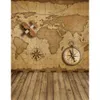 Światowa mapa fotografia ściana tło winyl kompas samolotu zabawka dzieci fotografii backdrops dzieci tło brown drewniana podłoga
