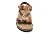 Célèbre Marque Arizona Avec Orignal Brand Box Hommes Femme Sandales Plates Confortable Casual Deux Boucles Summer Beach Pantoufles En Cuir Véritable