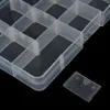 1Pcs Convenient Fishing Lure Tool Case Tackle Boxs Plastic Clear Fishing Track Box With 15 Compartments Whole4641854