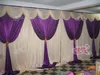 fondali di scena di nozze decorazione romantica romantica viola con tenda da sposa bianca con festoni 3X6M (10ftX20ft) Spedizione gratuita