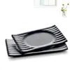 Melamine Dinnerware Dinner Plate Plate Frost Black Retângulo LRREGULAR Restaurante Fashion Sushi Placas A5 Melamina Tableware1229988
