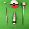 Glass Bong Tool Set with Pokeball Container Jar 10mm & 14mm & 18mm Adjustable Domeless GR2 Titanium Nail Carb Cap Dabber Tool for glass pipe