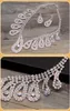 Fashion Rhinestones Bridal Jewelry Sets Silver Crystals Wedding Necklaces And Earrings For Bride Prom Evening Party Accessories5487623