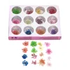Vendita calda !!! 12 colori differenti 36pcs Fiore 3D Dry Nail Art Decorazioni per un gel UV Tips acrilico con Box