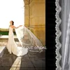 Romantique de haute qualité deux mètres de long voile de mariage de mariée doux Tulle dentelle une couche Po accessoire de cheveux couverture voiles nouveau Style 5043895