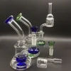 석영 열 Banger와 최신 유리 봉 석유 굴은 유리 carb carb 모자와 화려한 유리 그릇 세트 6 "Heady Beaker bong Water Pipe