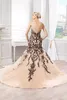 Vestidos novos chegados, namorada com coragem sem mangas champanhe Bridaldress Long Black Aplique Mermaid Vestres Robe de Soiree