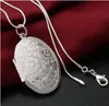 Fashion Trend Women Oval Locket Pendants Flowers Design Pattern Copper 925 Silver Plate 18K Gold Plated Necklaces Jewelry