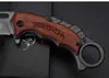 Argent NOUVEAU Karambit X62 couteau pliant 5cr15MOV lame acier + manche en bois 57HRC gris titane surface noir boîte cadeau emballage griffe EDC outils