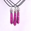 Mens Womens Healing Gems Stone Point Bullet Pendant Halsband Specialfärg Lila Sugilite Crystal Spike Tip Sten Pärlor Cabochon Halsband