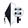 Freeshipping Photo Studio Tillbehör Soft Box 100V-240V 4-socket Lamphållare + 50 * 70cm Ljus Softbox Fotografi Belysningsutrustning