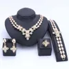 Sets Hochzeit Frauen Strasssteine 6 Farben Kristallschmuck Sets Brautparty -Accessoires Gold plattiert Halskette afrikanische Perlen Judenly Sets