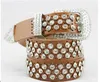 2017 New Style Celt Diamond Crystal Belts Femmes Perle Belt Garent Crystal Belts brillants Cowskin Belts de créateurs Femmes Girls Taille 1939