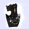 High quality Earring Necklace Display Stand Rack Black White Gold Silver Resin Jewellery Organizer Holder Bust Case wholesale 1pc/lot