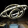 Modern Chandeliers Crystal Diamond Ring LED Crystal Chandelier Light Pendant Lamp 3 Circles different size position