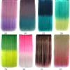 1pcs Ombre Clip Synthetic Hair Extension Long Straight Kanekalon One Piece Clip In Hair Extensions 5 Clips 24 inch 115g 6780588