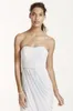 Langes trägerloses Brautjungfernkleid aus Chiffon mit seitlicher Drapierung W10482, Hochzeitskleid, Abendkleid, formelle Kleider