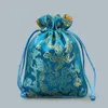 Dragon Pattern Small Drawstring Packaging Bags with Lined Silk Brocade Jewelry Pouch Empty Tea Candy Gift Bag Trinket Coin Pocket 11x15 cm