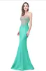 Endast 39 2017 Billiga Sheer Neck Sleeveless Designer Evening Dresses Mermaid spets Appliced ​​Long Prom Dresses Red Carpet Bridesmaid 1550074