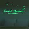 Luminoso SOGNI D'ORO 3D Wall Sticker Glow In The Dark Adesivi murali fluorescenti Le lettere per la decorazione della stanza dei bambini